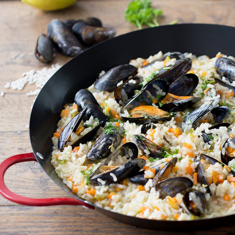 Paella met mosselen
